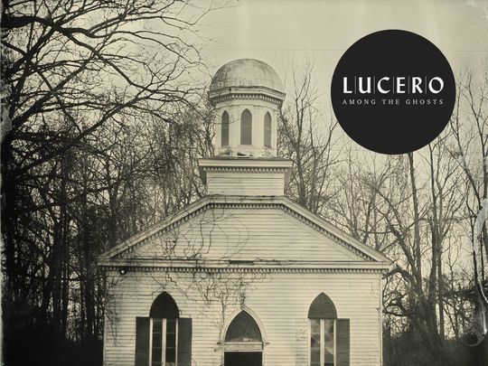 Among the Ghosts album cover--An old abandoned church in a ghost town surrounded by the floodwaters of the Mississippi River