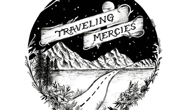 Traveling Mercies cover - it's a painting of a long, never ending road against a nighttime atmosphere.